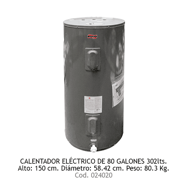 CALENT 80 GAL 220V RUUD 302lts