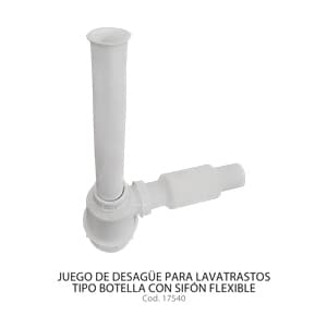 JGO DESAGUE BOTELLA C/SIFON FLEXIBLE P/Lavamanos FLEXI