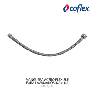 MANG AC. FLEXI 40CM 3/8 X 1/2 TUERS. METS. P/Lavamanos COFLEX