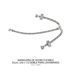 MANG ACERO FLEX 55CM 3/8X1/2.DOBLE P/LavamanosAM COFLEX