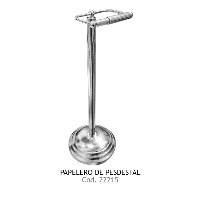 PAPELERO DE PEDESTAL ALTO ACERO INOX