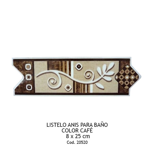 LISTELO ANIS CAFE 268491761 8X25 BAÑO CERAMICAS COL
