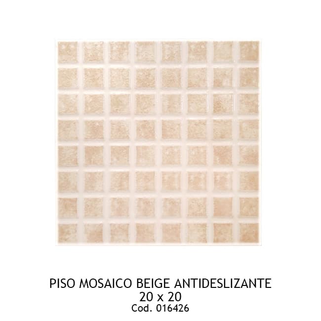 PISO 20X20 MOSAICO BEIGE ANTIDESLISANTE SMB 25 UXCJ