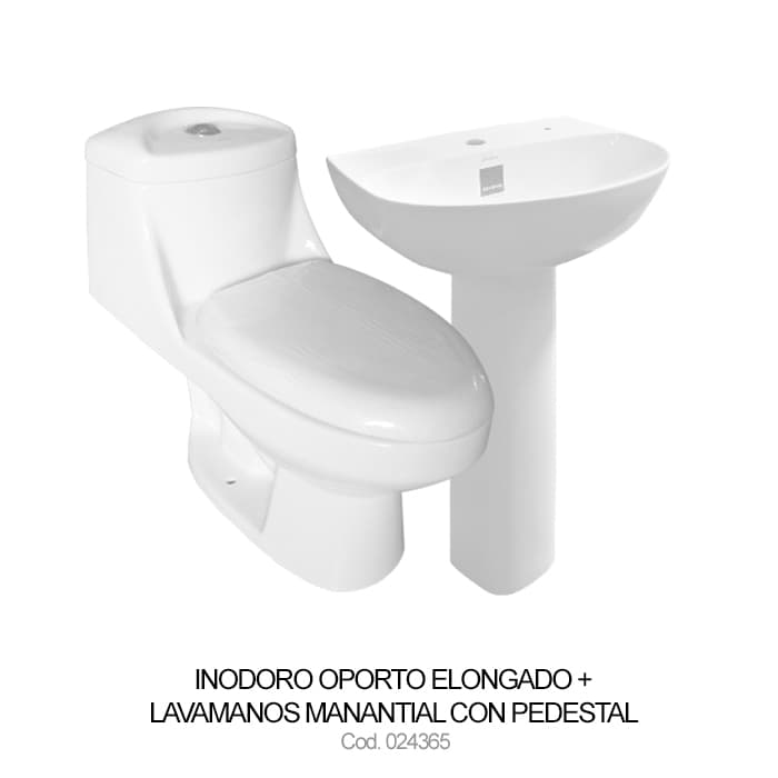 JGO INO. OPORTO ELONG. + Lavamanos. MANANTIAL C/PED BL  S/LOZA
