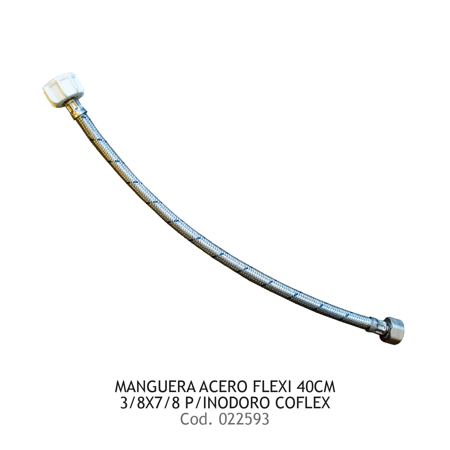 MANG ACERO FLEX 40 CM P/INODORO 1/2"X7/8" COFLEX