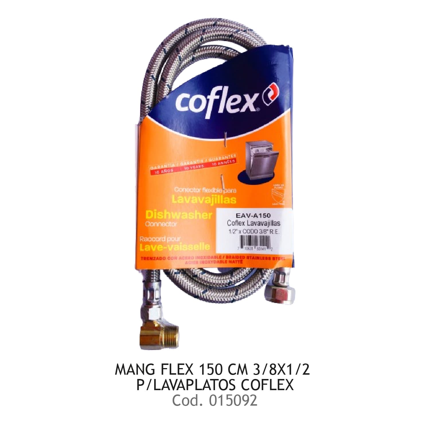 MANG FLEX 150 CM 3/8X1/2 P/LavamanosAPLATOS COFLEX