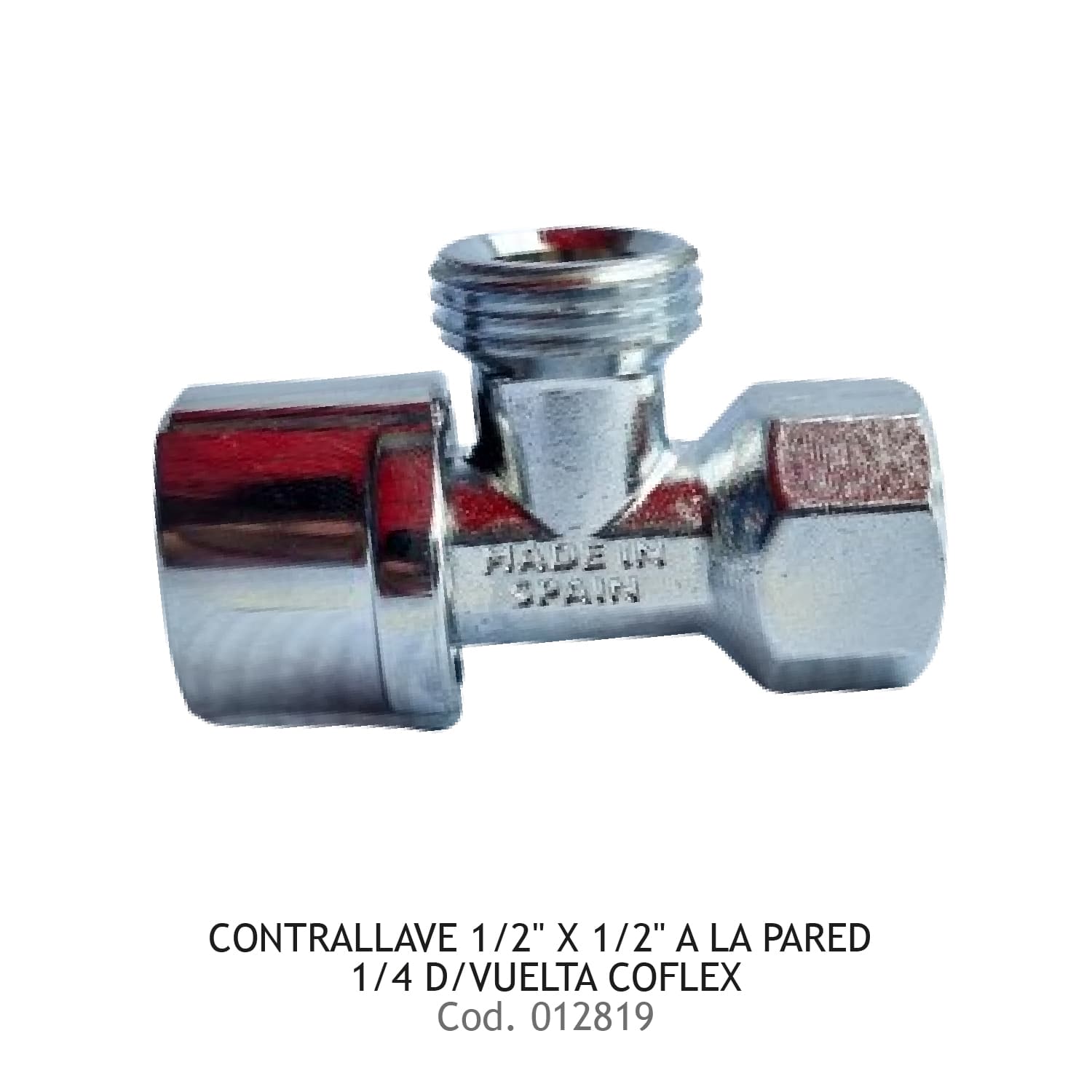 CONTRALLavamanosE 1/2" X 1/2" A LA PARED 1/4 D/VUELTA COFLEX