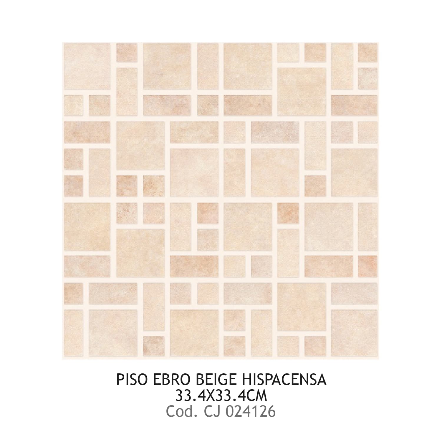 Piso 33.4x33.4 EBRO BEIGE HISPACENSA 12 UxCJ