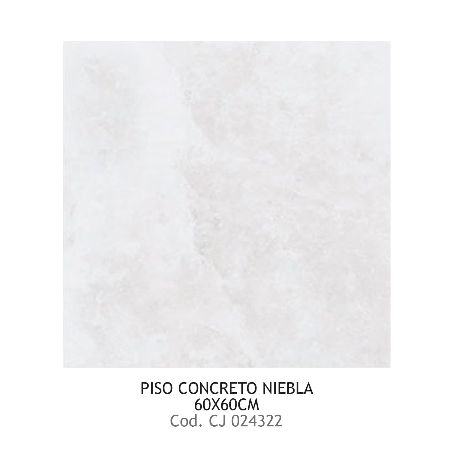 PISO CONCRETO NIEBLA 60X60 CMS 4UXCJA
