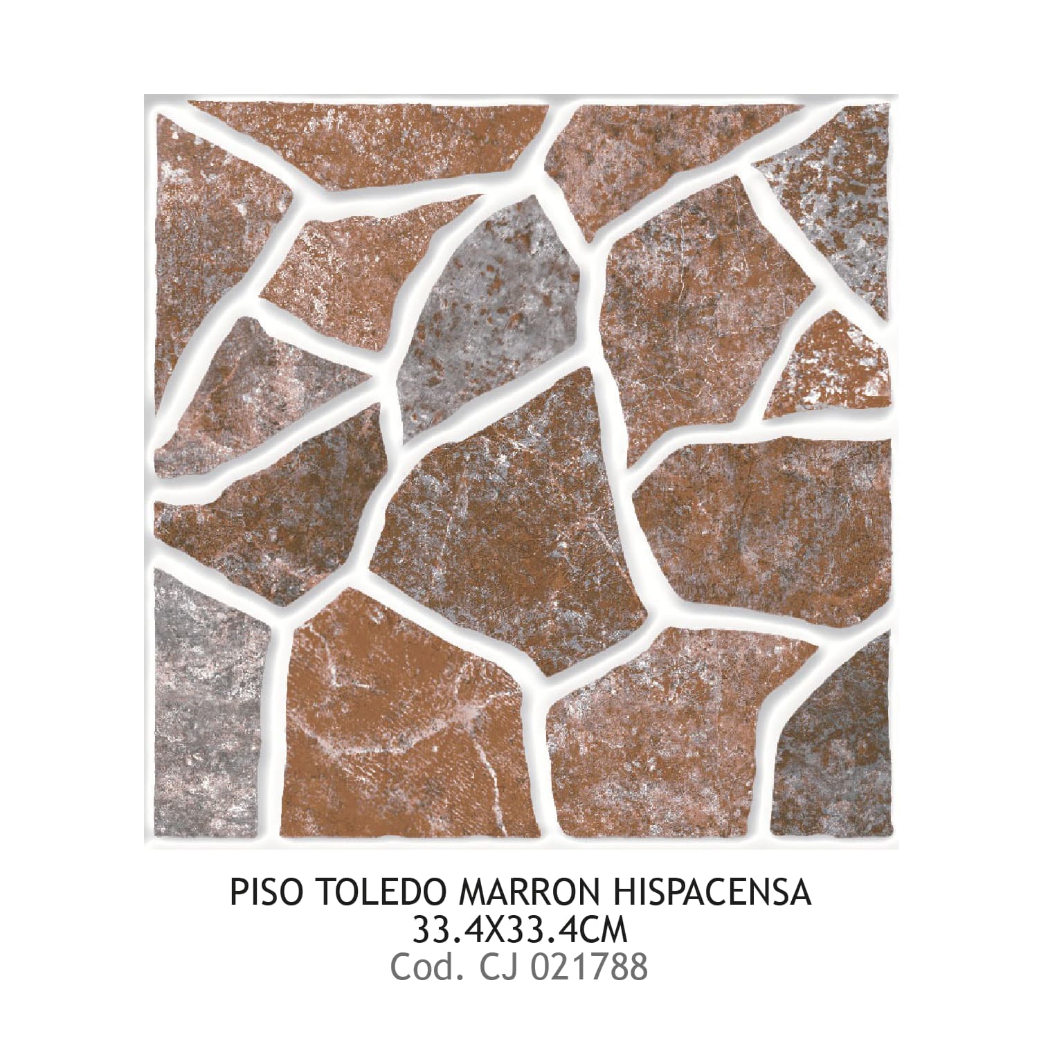 PISO 33.4X33.4 TOLEDO MARRON HISPACENSA 12 UXCJ