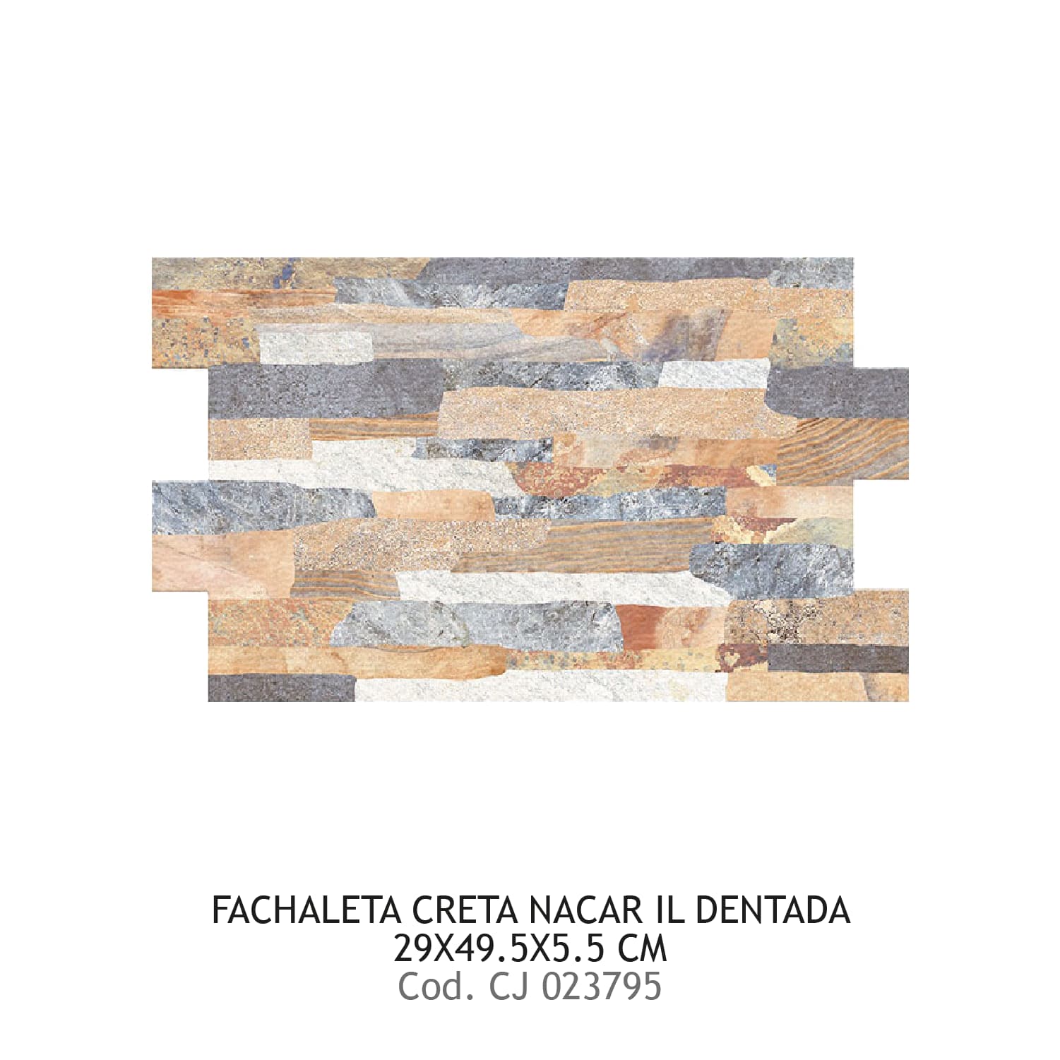 Fachaleta prim 29x49.5.5 cms Creta Nacar IL Dentada 11 UxCJ HISPACENSA