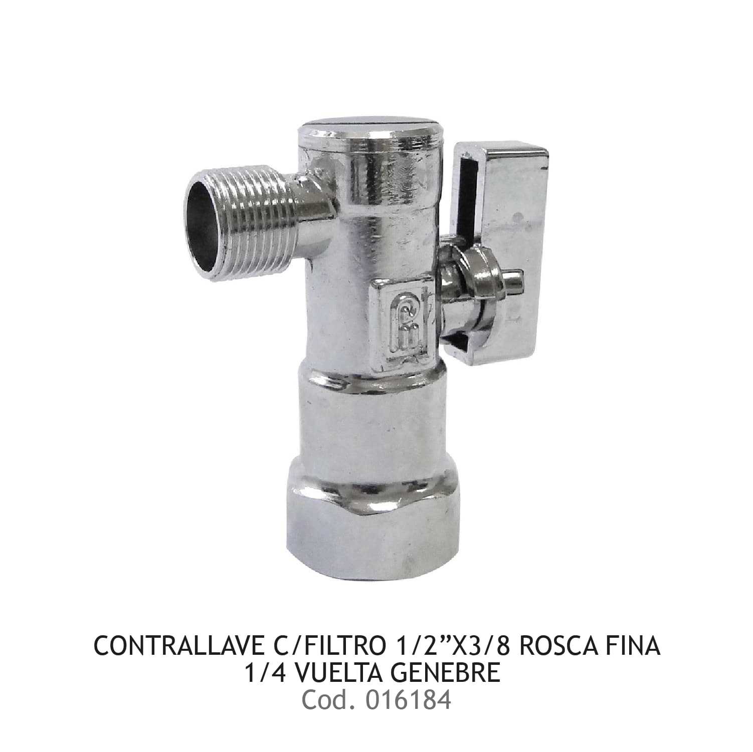 CONTRALLavamanosE C/FILTRO 1/2"X3/8 ROSCA FINA1/4" VUELTA GENEBRE
