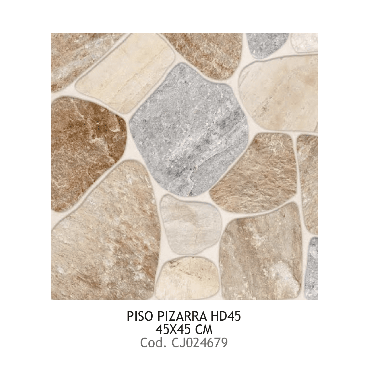 PISO PRIM 45X45 PIZARRA HD45 PIEDRAS 10 UXCJ FORMIGRES
