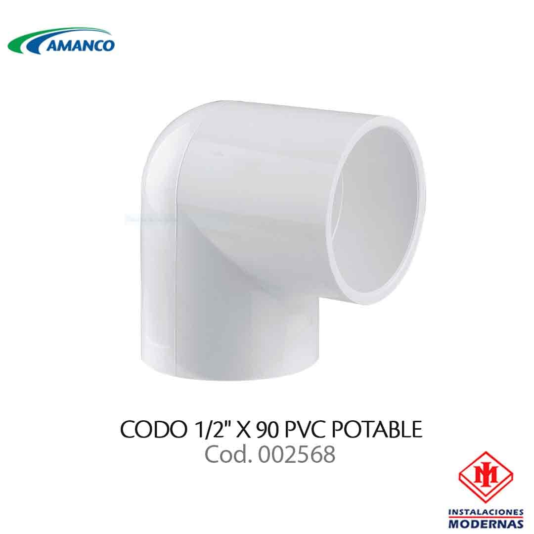 CODO 1/2" X 90 PVC POTABLE