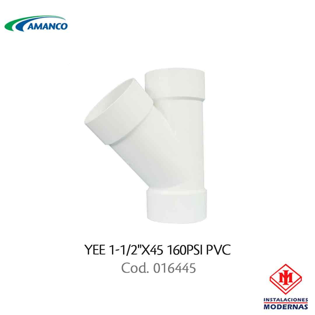 YEE  1-1/2"X45 160PSI PVC