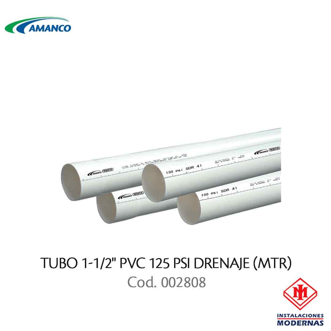 TUBO 1-1/2" PVC 125 PSI DRENAJE (MTR)