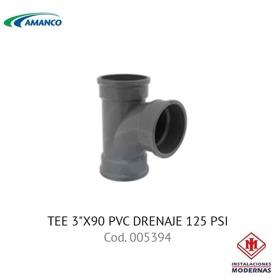 TEE 3"X90 PVC DRENAJE 125 PSI