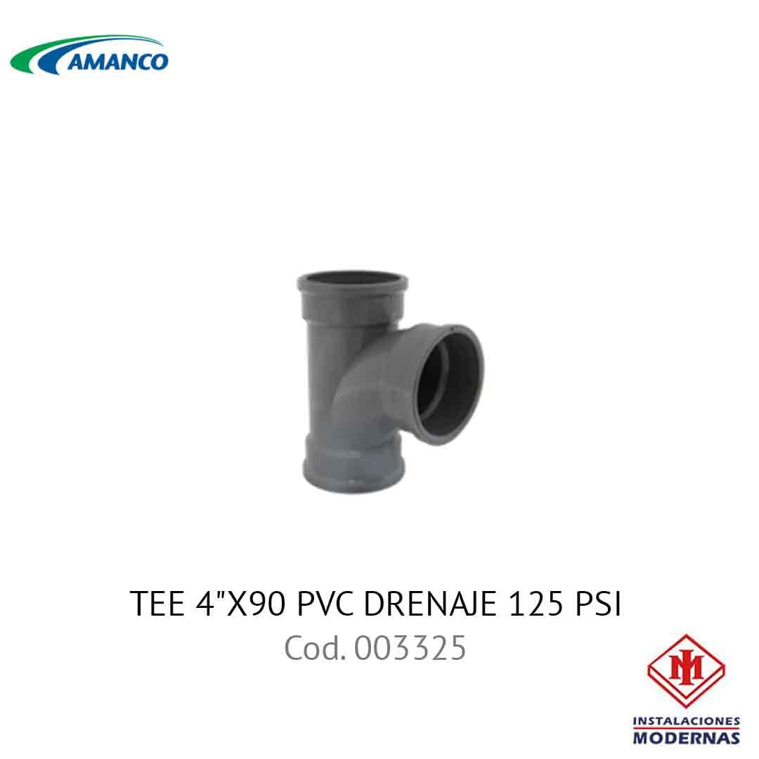 TEE 4"X90 PVC  DRENAJE 125 PSI