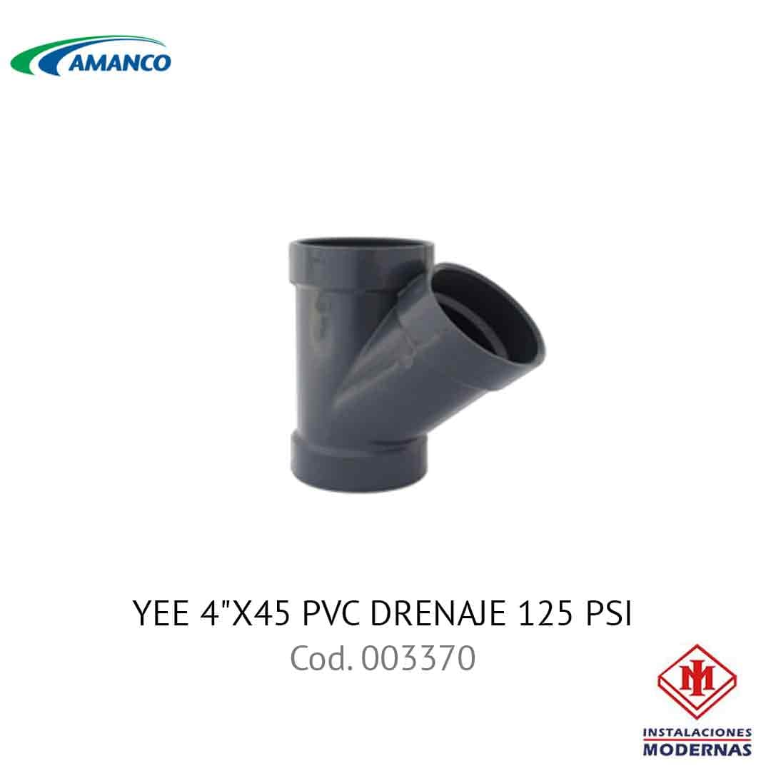 YEE 4"X45 PVC DRENAJE 125 PSI