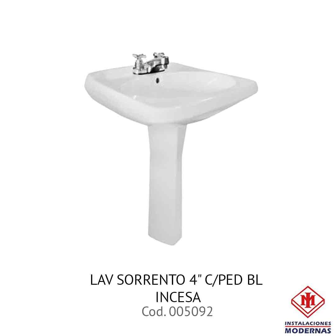 Lavamanos SORRENTO 4" C/PED BL Y ACCS INCESA