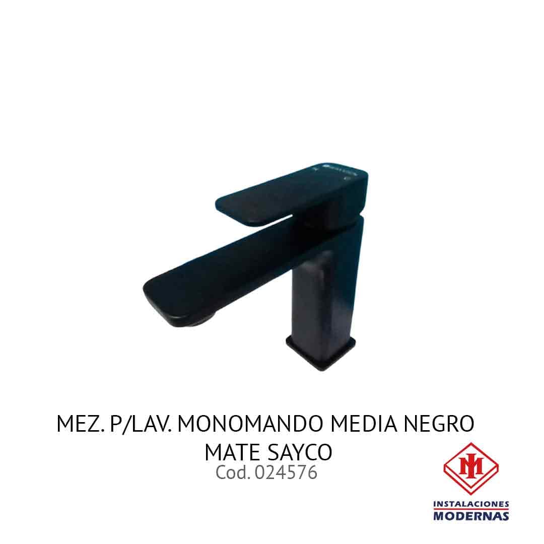 MEZ. P/Lavamanos. MONOMANDO MEDIA NEGRO MATE SAYCO
