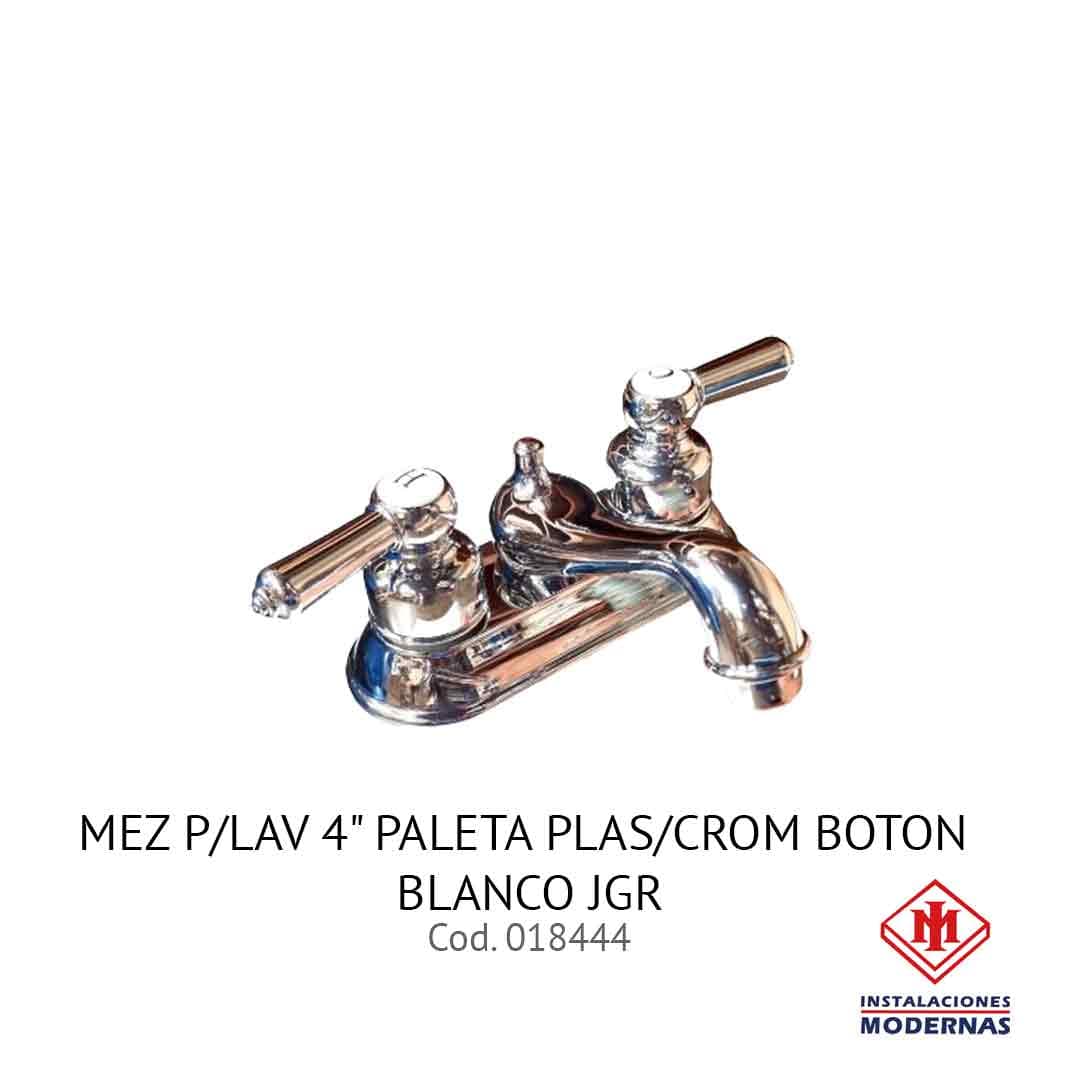 MEZ P/Lavamanos 4" PALETA PLAS/CROM BOTON BLANCO JGR