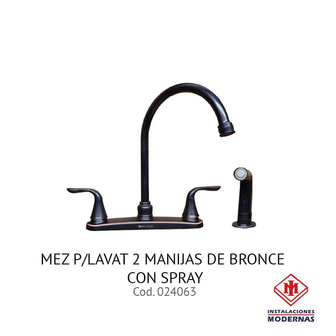 MEZ P/LavamanosAT 2 MANIJAS DE BRONCE CON SPRAY