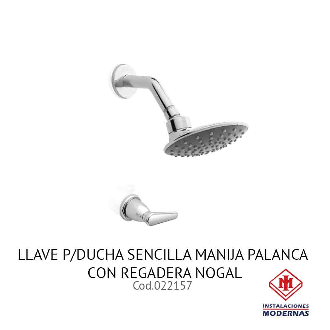 LLavamanosE P/DUCHA SENCILLA MANIJA PALANCA CON REGADERA NOGAL