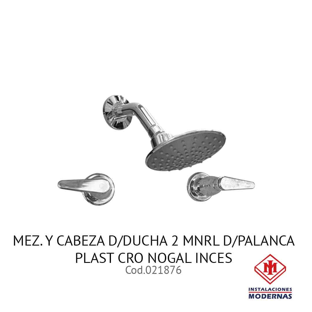 MEZ. Y CABEZA D/DUCHA 2 MNRL D/PALANCA PLAST CRO NOGAL INCES