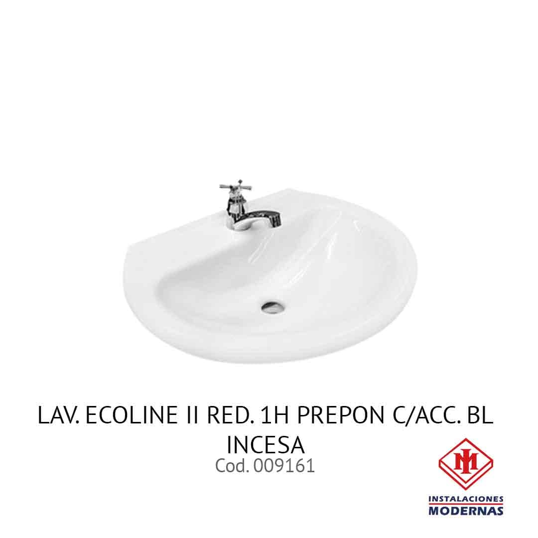 Lavamanos. ECOLINE II RED. 1H PREPON C/ACC. BL INCESA