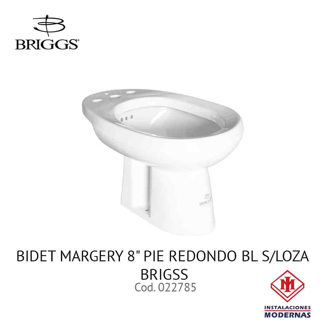 Bidet Margery 8" Pie Redondo Bl s/loza BRIGSS