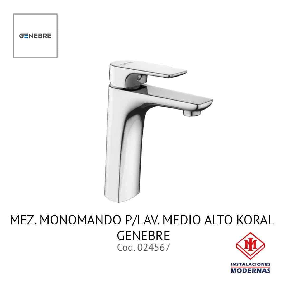 MEZ. MONOMANDO P/Lavamanos. MEDIO ALTO KORAL GENEBRE