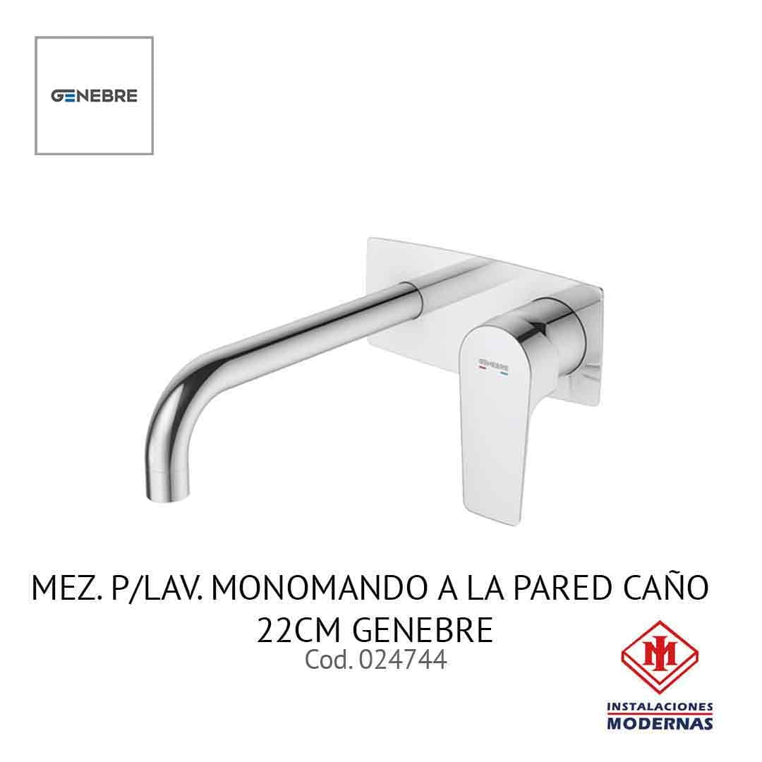 MEZ. P/Lavamanos. MONOMANDO A LA PARED CAÑO 22CM GENEBRE