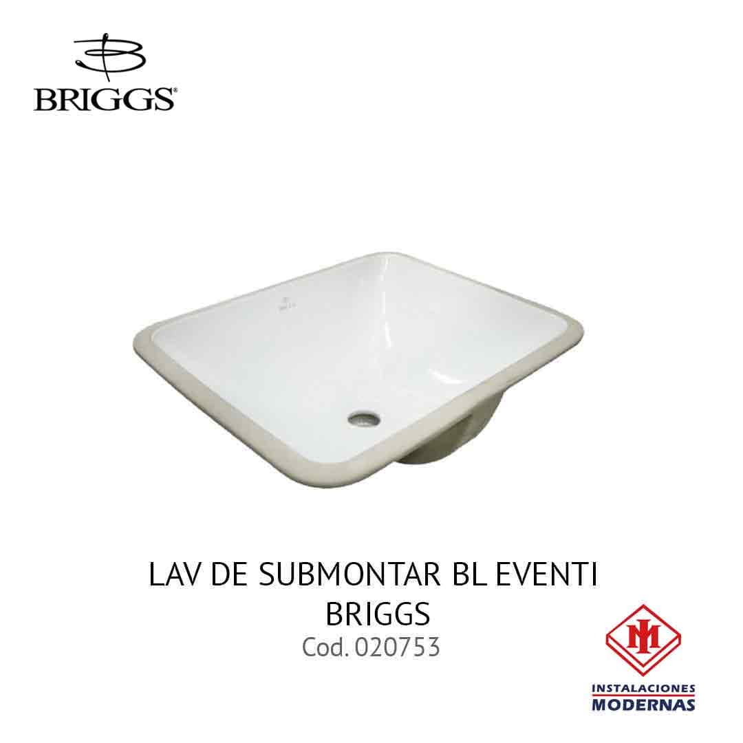 Lavamanos DE SUBMONTAR BL EVENTI BRIGGS