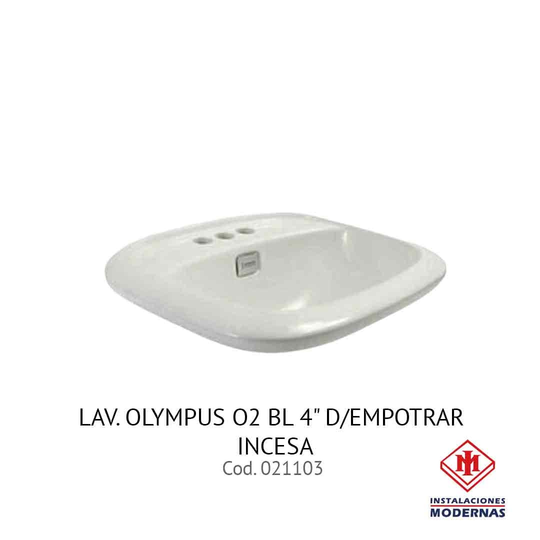 Lavamanos. OLYMPUS O2 BL 4" D/EMPOTRAR INCESA