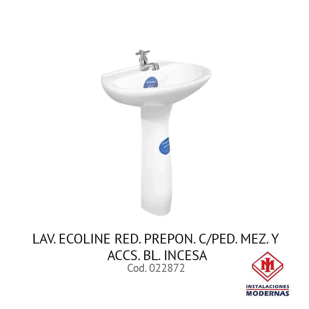 Lav. Ecoline Red. Prepon. C/Ped. Llave Sen. y Accs. Bl. INCE