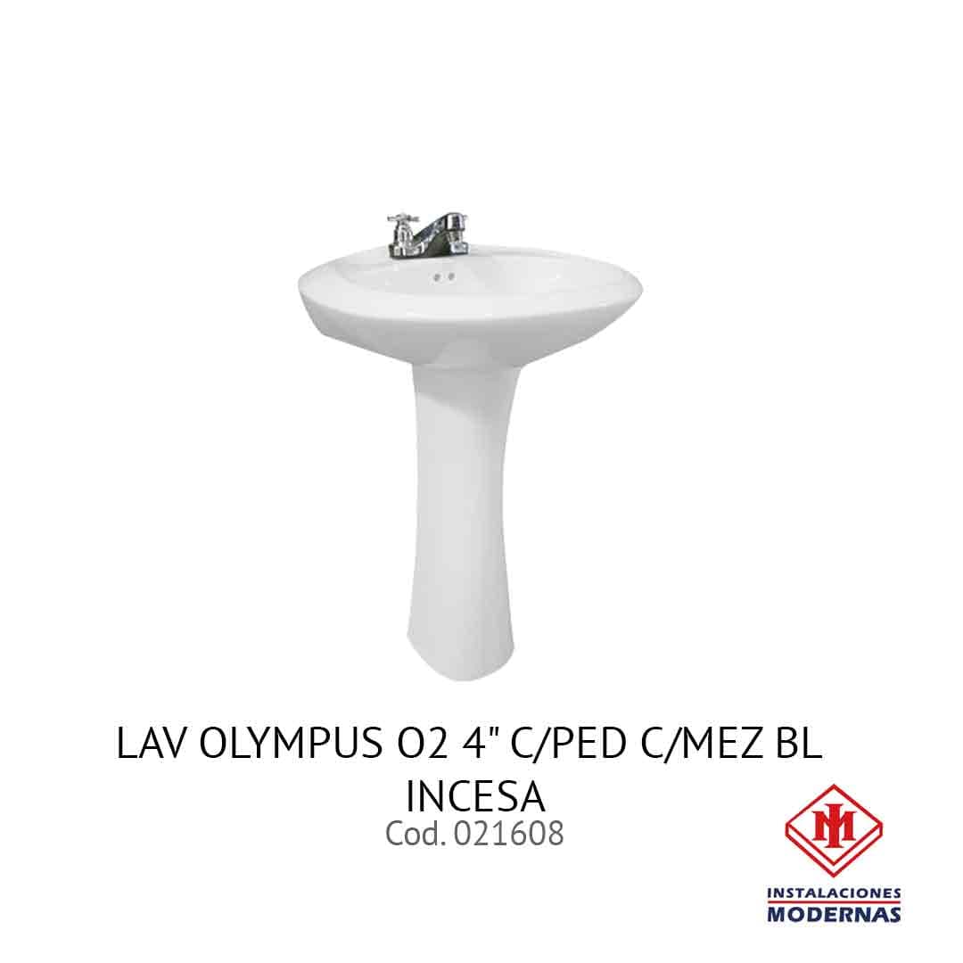 Lavamanos OLYMPUS O2 4" C/PED C/MEZ BL INCESA