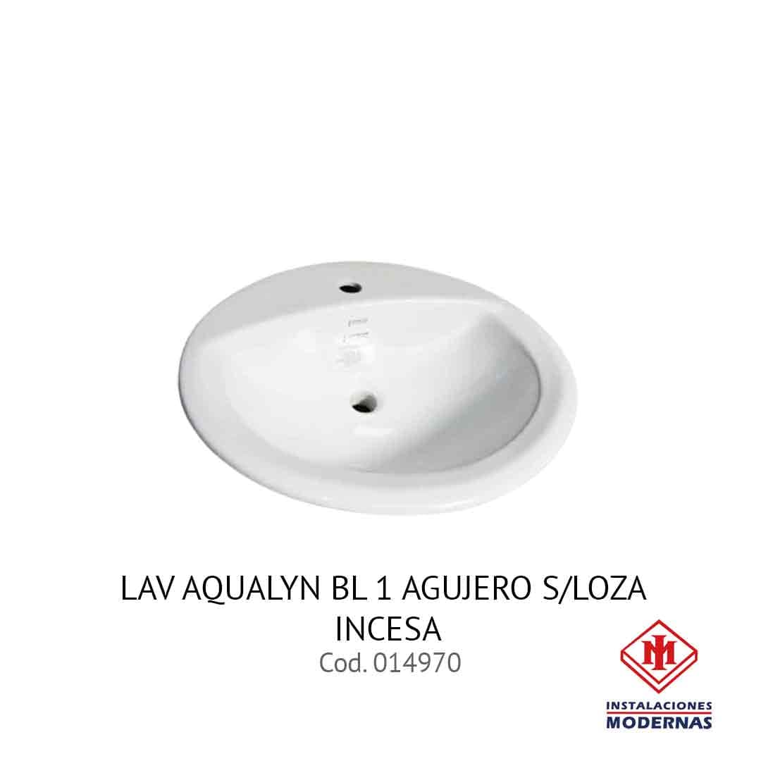 Lavamanos AQUALYN BL 1 AGUJERO S/LOZA INCESA