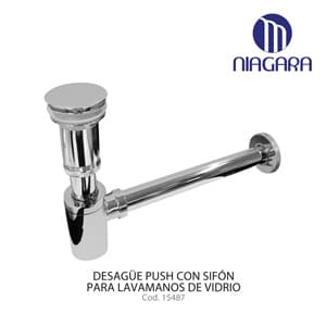 DESAG PUSH/SIFON P/Lavamanos DE VIDRIO NIAGARA