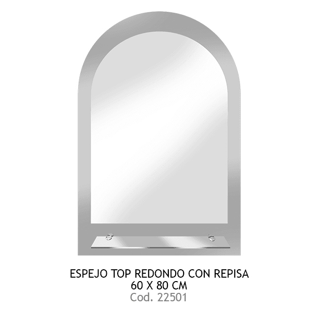 ESPEJO TOP REDONDO 60X80 C/REPISA CJ-3802 NIAGARA