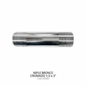 NIPLE BRONCE CROMADO 1/2X3" JAMECO