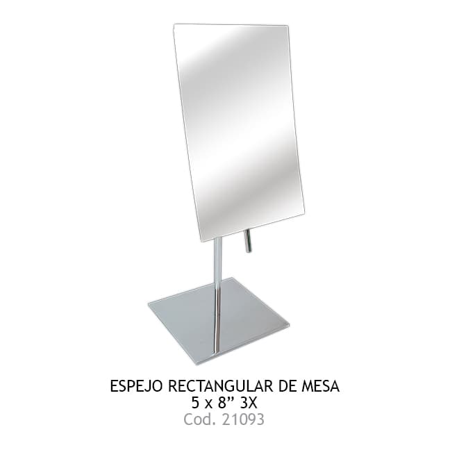 ESPEJO RECTANGULAR DE MESA 5"X8" 3X MAG CHROME JERDON
