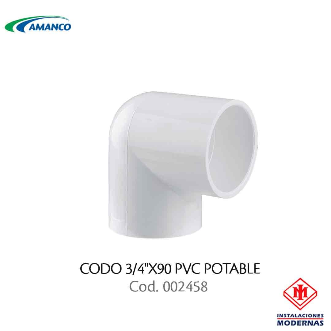CODO 3/4"X90 PVC POTABLE