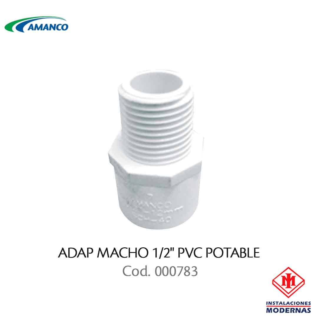 ADAP MACHO 1/2" PVC POTABLE
