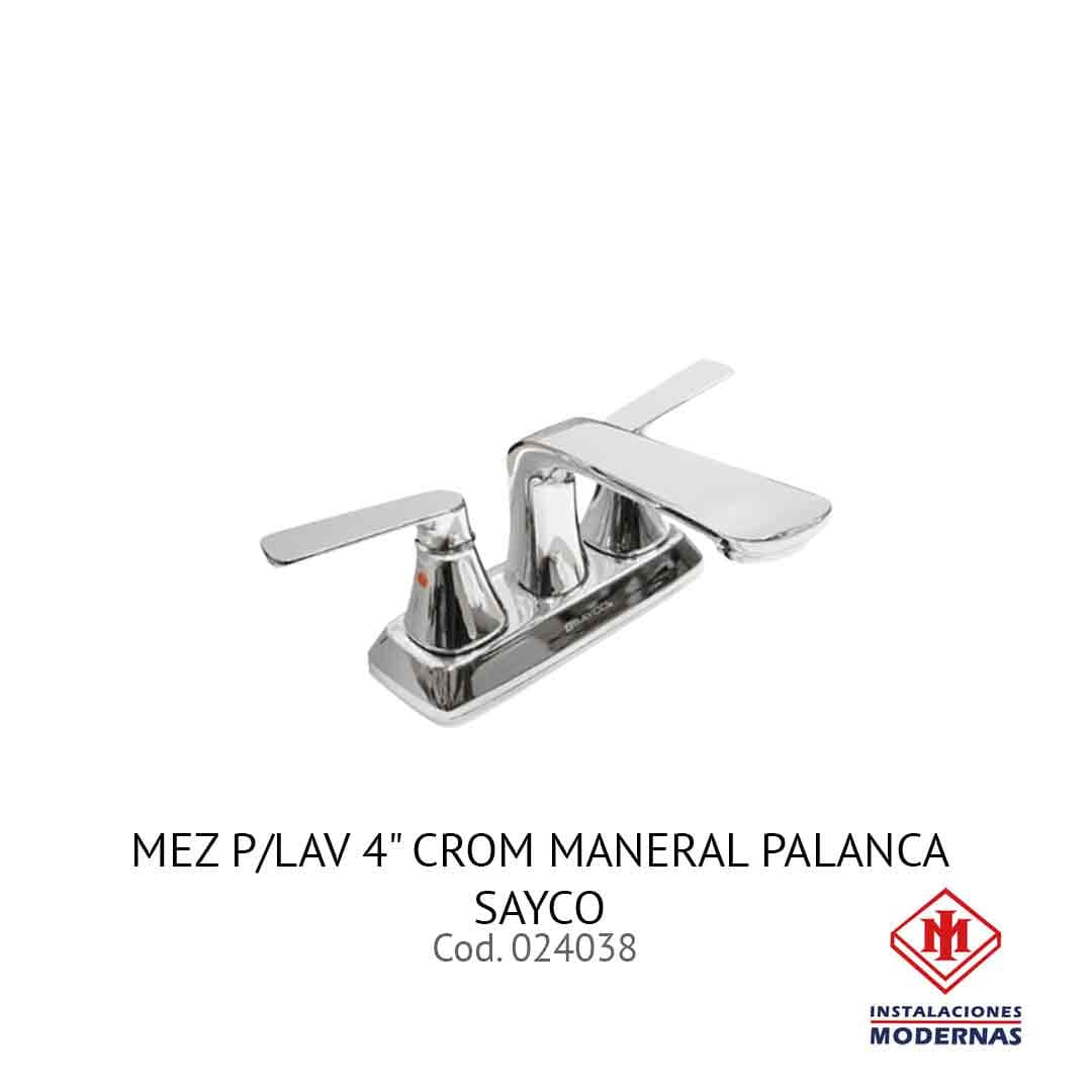 MEZ P/Lavamanos 4" CROM MANERAL PALANCA SAYCO