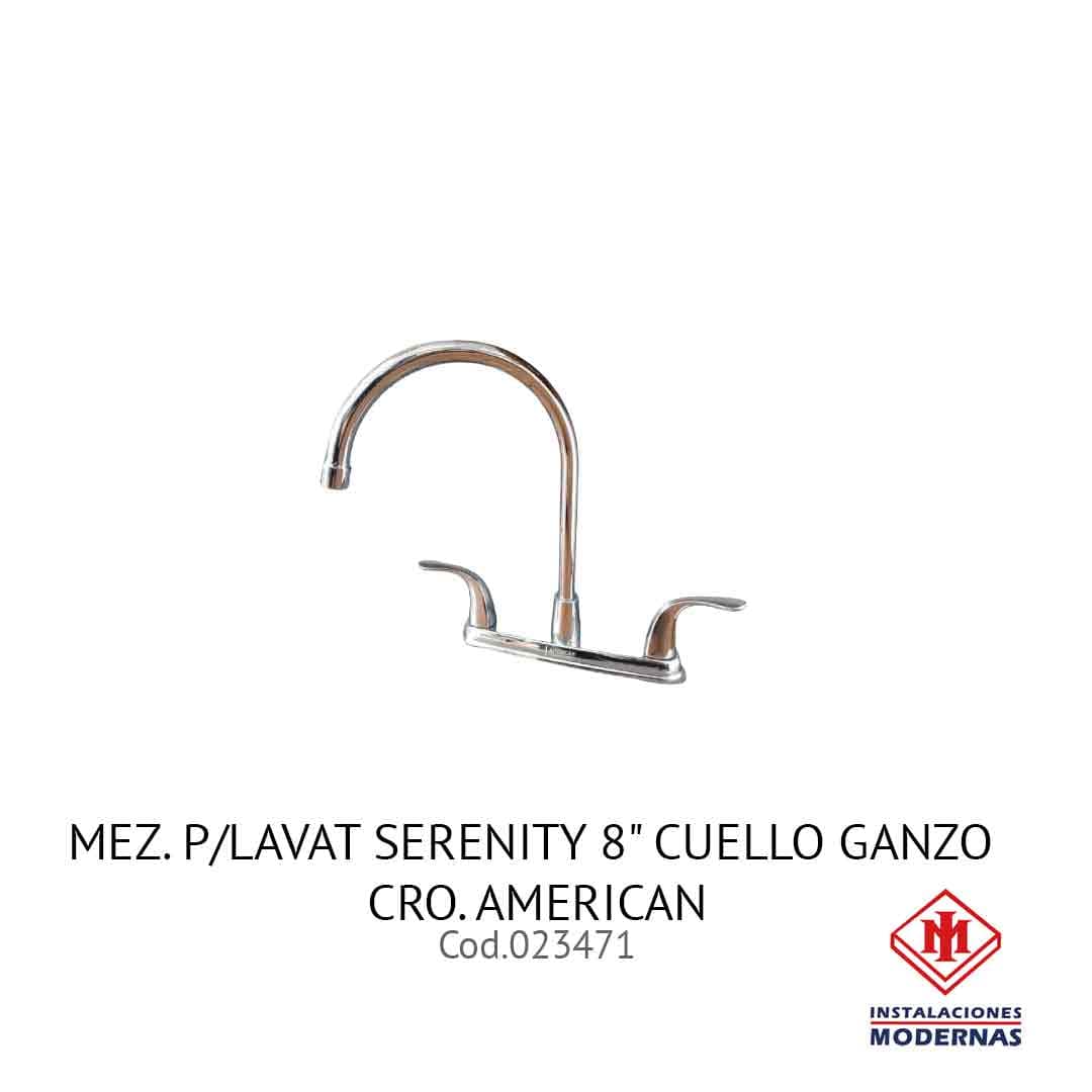 Mez. p/lavat Serenity 8" Cuello Ganzo Cro. AMERICAN