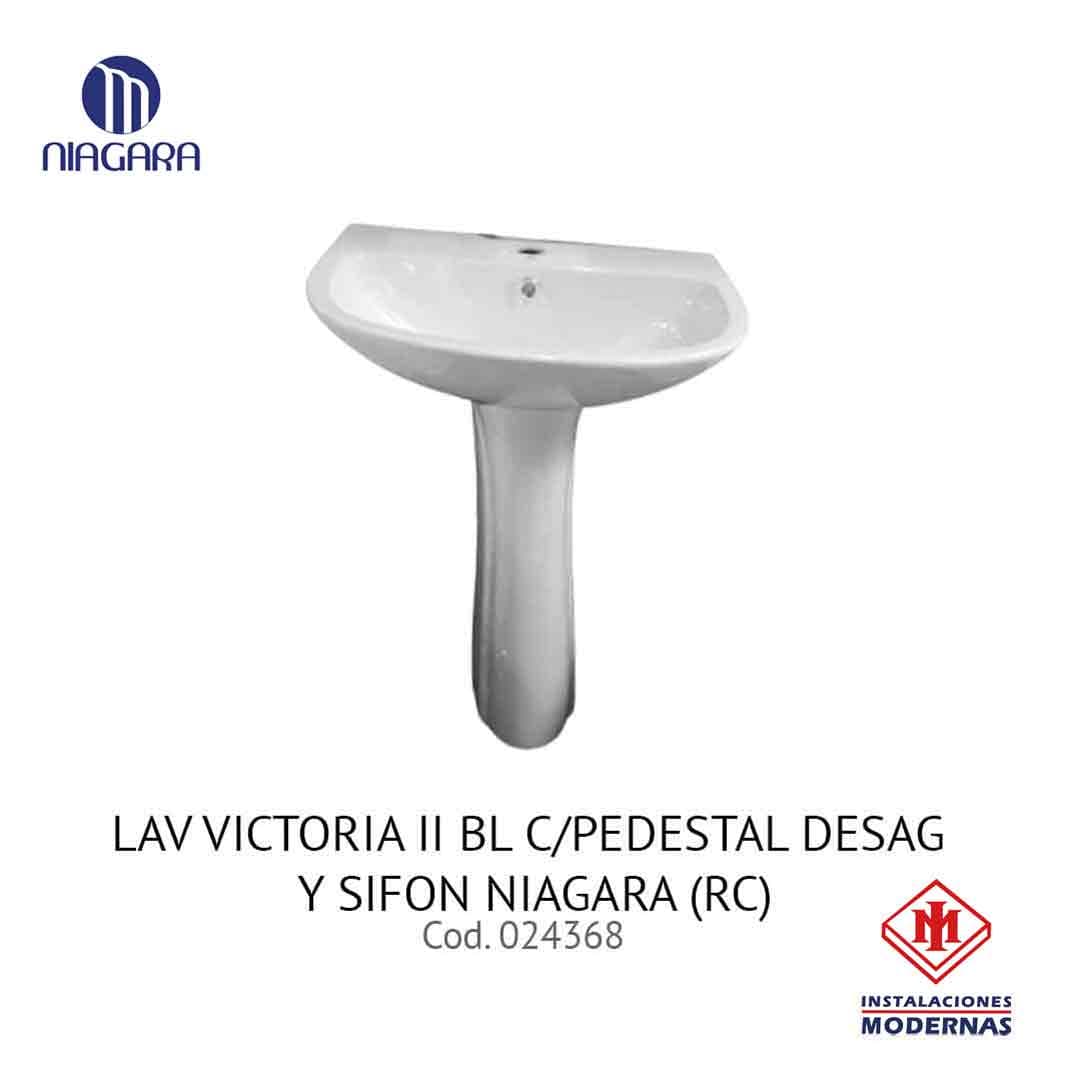 Lavamanos VICTORIA II BL C/PEDESTAL DESAG Y SIFON NIAGARA (RC)