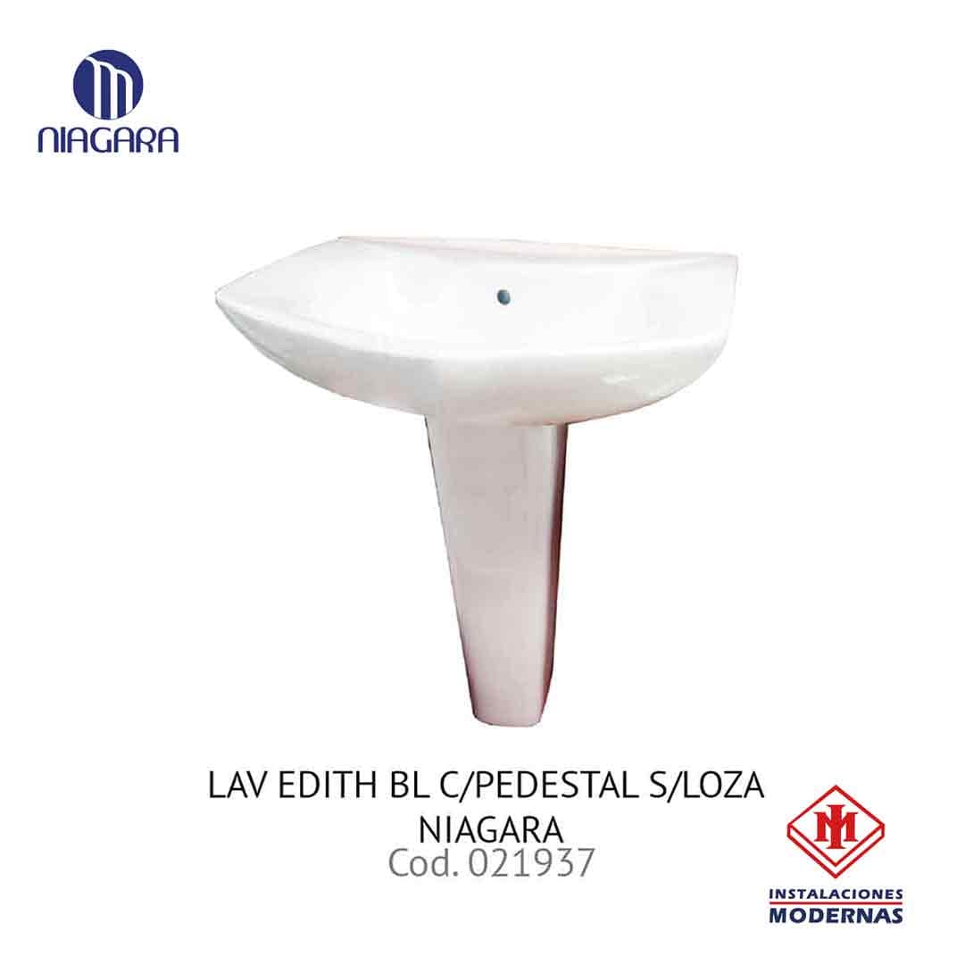 Lavamanos EDITH BL C/PEDESTAL S/LOZA NIAGARA