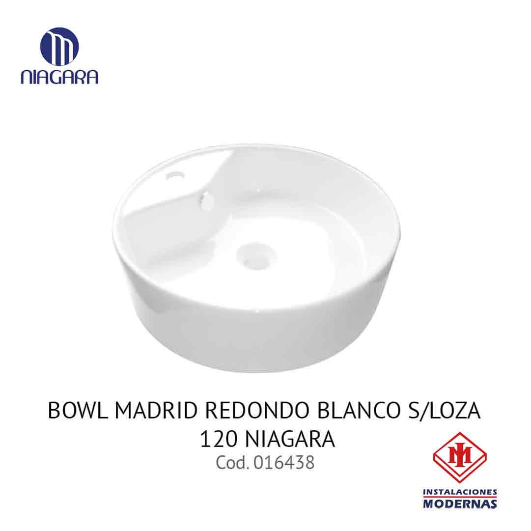 BOWL MADRID REDONDO BLANCO S/LOZA 120 NIAGARA