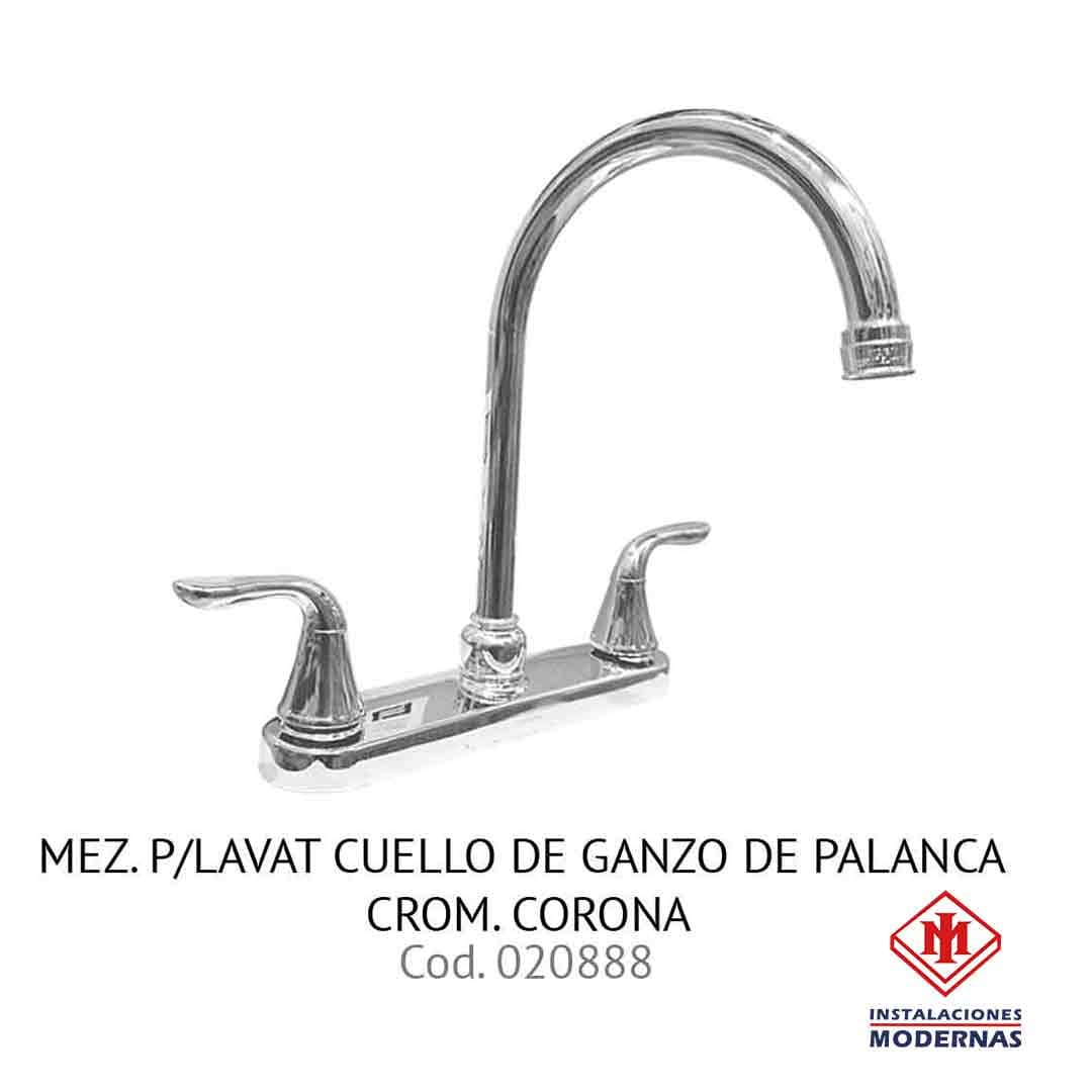 MEZ. P/LavamanosAT CUELLO DE GANZO DE PALANCA CROM. CORONA